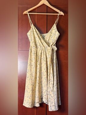 Bluebell Collection Yellow Cottagecore Floral Wrap Style Dress Size XL